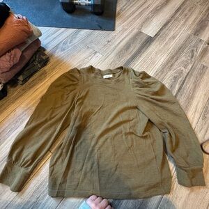 Madewell Textured Olive Knit Top
